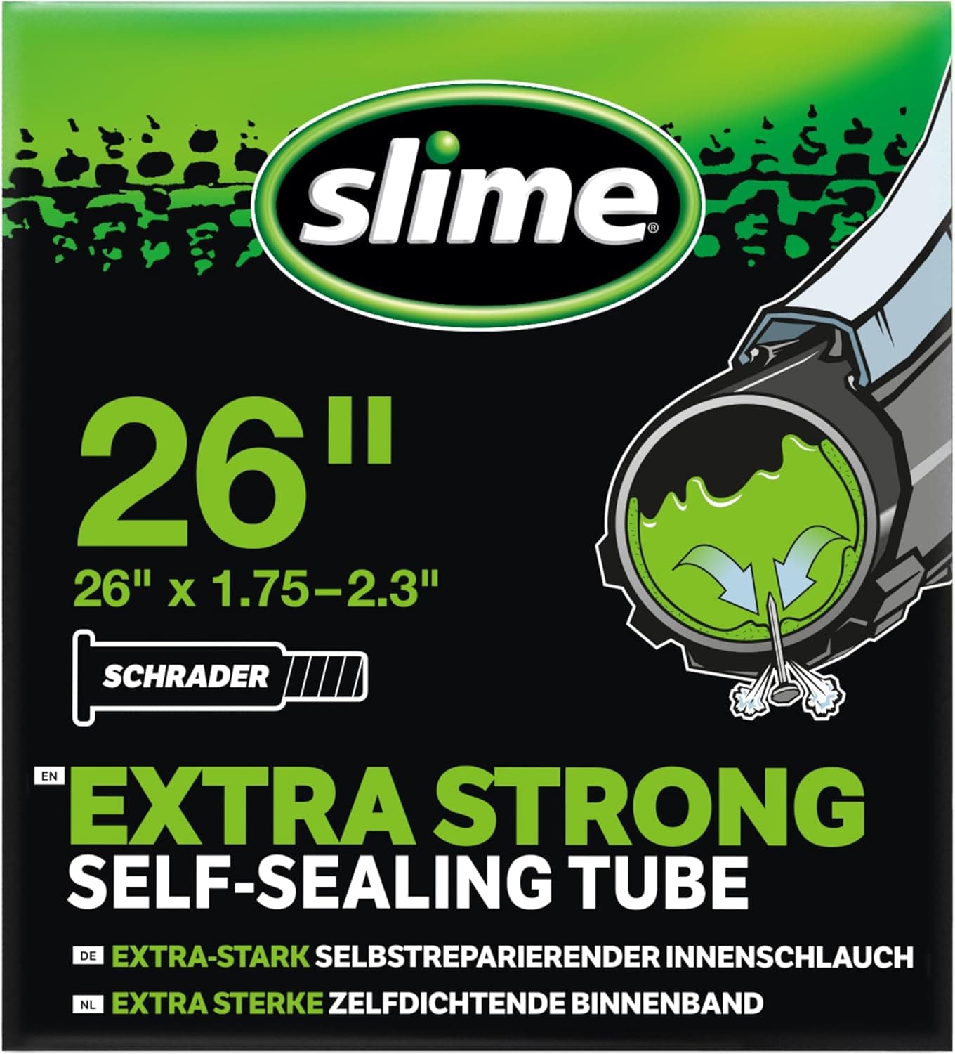 Slime Self-Sealing Tube, 26 x 1.75-2.125