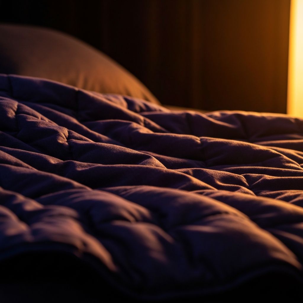 Luxurious weighted blanket with premium fabric texture